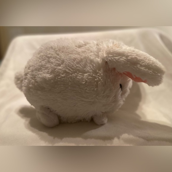Squishable White Fluffy Bunny Rabbit Plush Stuffed Toy Pink Ears Pink Cheeks - Picture 3 of 6